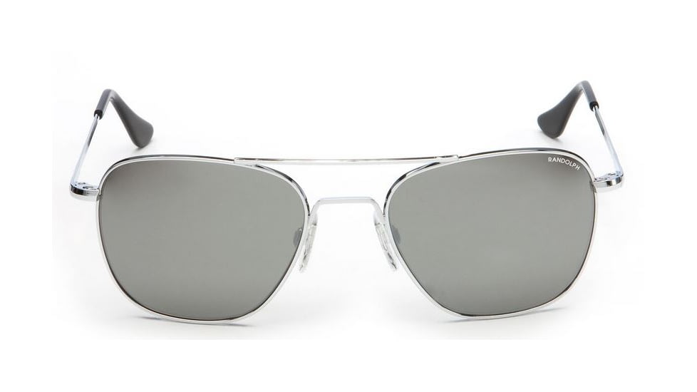 Randolph Aviator Bright Chrome Frame, Gray Flash Mirror Glass Lens, Bright Chrome Frame, 55MM AF53463