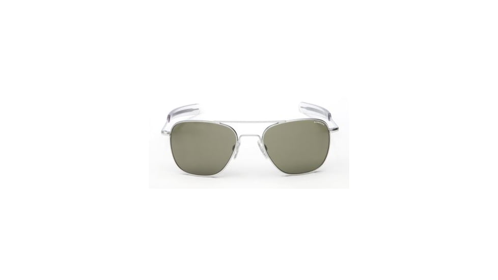 Randolph Aviator Matte Chrome Frame, Gray Polarized Glass Lens, Matte Chrome Frame, 52MM AF24634