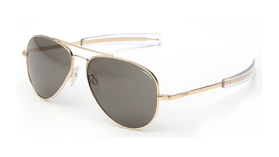 Randolph Concorde 23K Gold Frame, Gray Polarized Glass Lens, 23K Gold Frame, 57MM CR71634