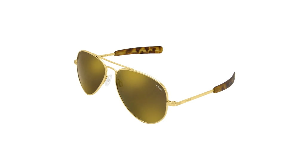 Randolph Concorde Sunglasses, 23K Gold Frame, Glass Gold Fl Mirror Plzd Ar Lens, CR71676