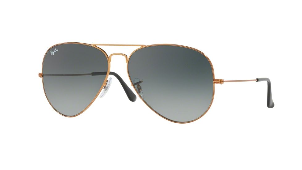 Ray-Ban Aviator Large Metal II Sunglasses RB3026 197/71-62 - Shiny Bronze Frame, Light Grey Gradient Dark Grey Lenses