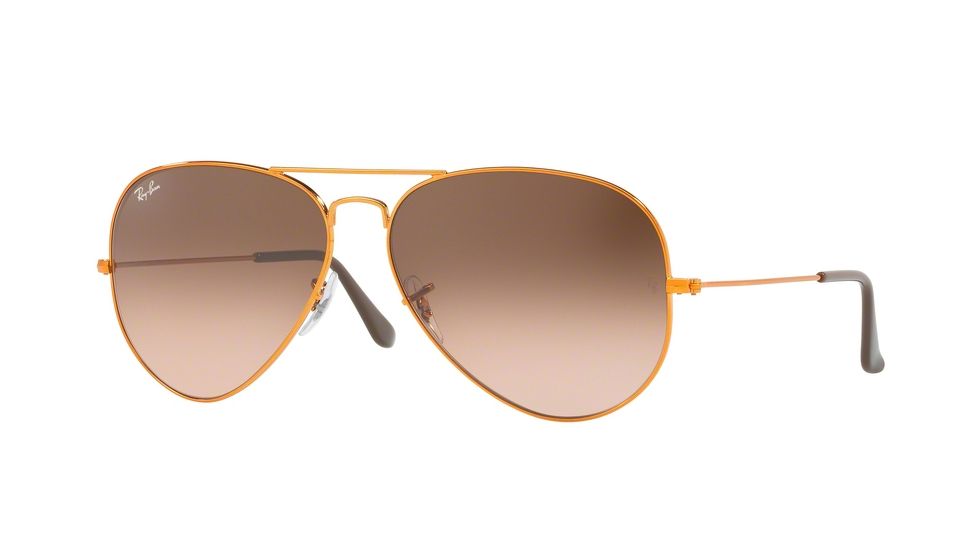 Ray-Ban Aviator Large Metal II Sunglasses RB3026 9001A5-62 - Shiny Light Bronze Frame, Pink Gradient Brown Lenses