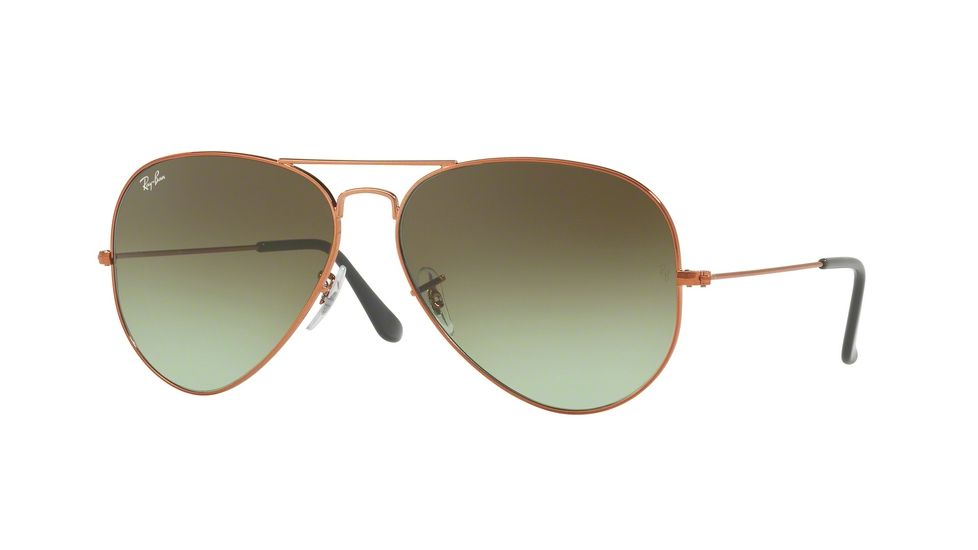 Ray-Ban Aviator Large Metal II Sunglasses RB3026 9002A6-62 - Shiny Medium Bronze Frame, Green Gradient Brown Lenses