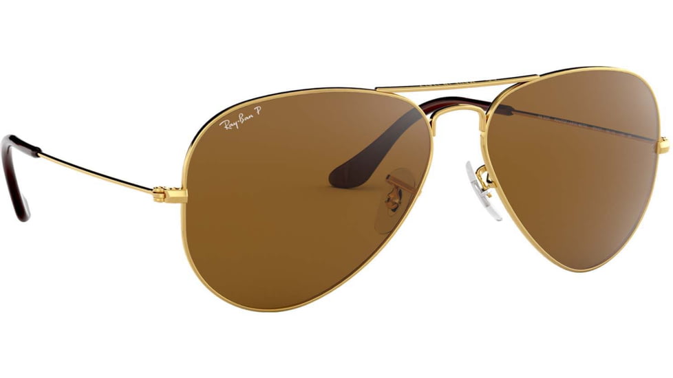 Ray-Ban Aviator Large Metal RB3025 Sunglasses, Arista Crystal Brown Polarized, RB3025 001/57-5814