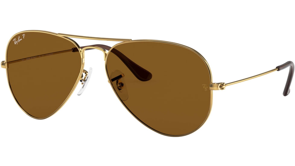 Ray-Ban Aviator Large Metal RB3025 Sunglasses, Arista Crystal Brown Polarized, RB3025 001/57-5814