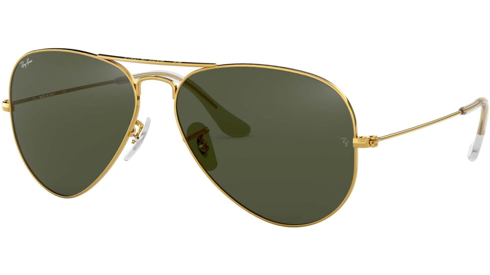 Ray-Ban Aviator Large Metal RB3025 Sunglasses, Arista Frame, Crystal Green 58 mm Lenses, L0205-5814