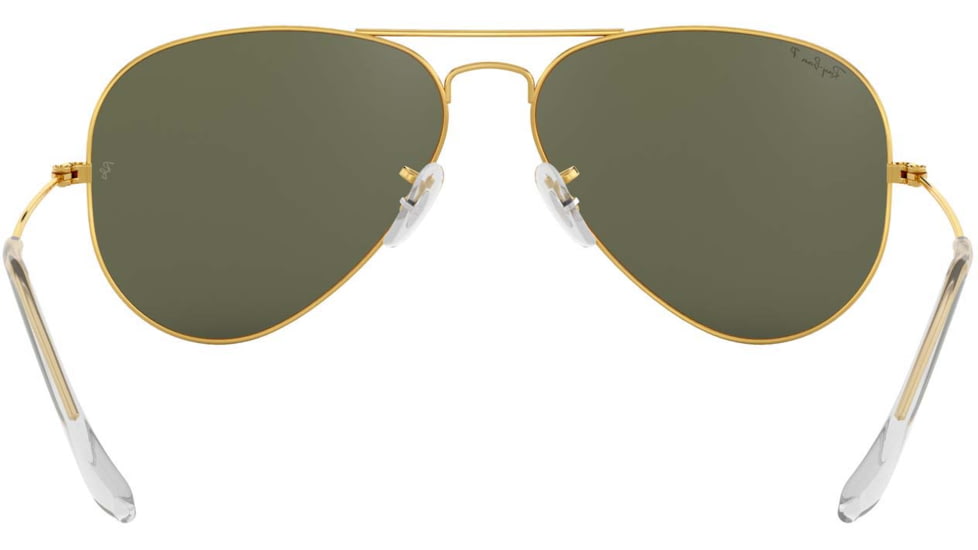 Ray-Ban Aviator Large Metal RB3025 Sunglasses, Arista Frame, Crystal Green Polarized 62 mm Lenses, 001-58-6214