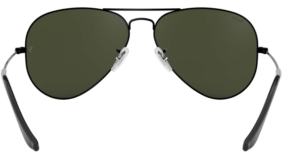 Ray-Ban Aviator Large Metal RB3025 Sunglasses, Black Frame, Crystal Green 58 mm Lenses, L2823-5814