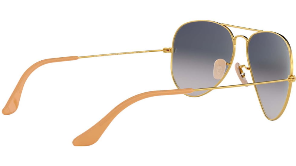 Ray-Ban Aviator Large Metal RB3025 Sunglasses, Gold Frame, Gradient Blue Polar Lenses, RB3025 001/78-58