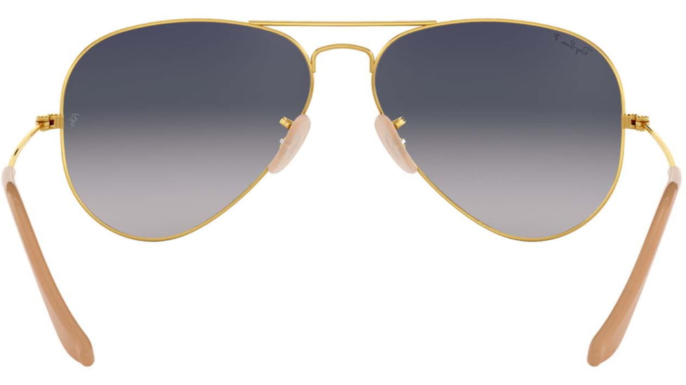 Ray-Ban Aviator Large Metal RB3025 Sunglasses, Gold Frame, Gradient Blue Polar Lenses, RB3025 001/78-58