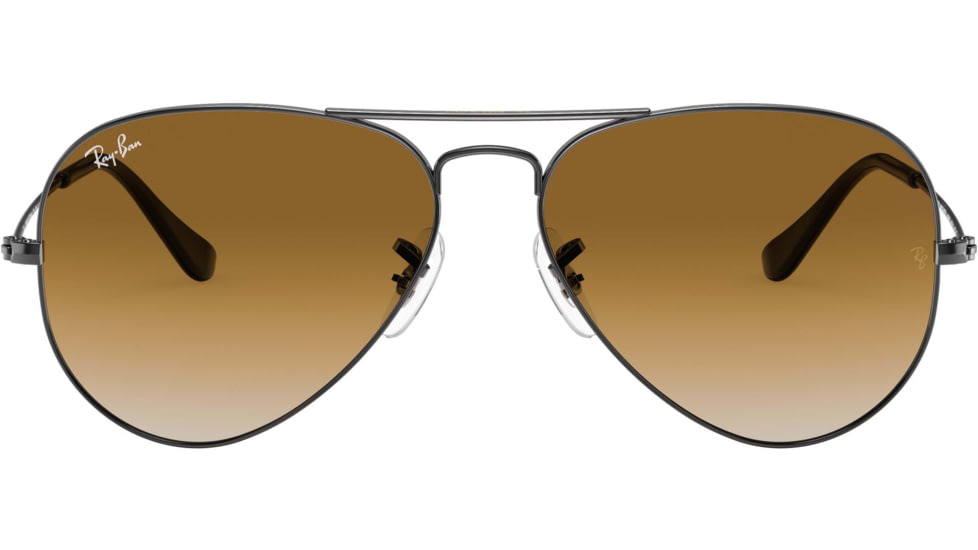 Ray-Ban Aviator Large Metal RB3025 Sunglasses, Gunmetal Crystal Brown Gradient, RB3025 004/51-5814