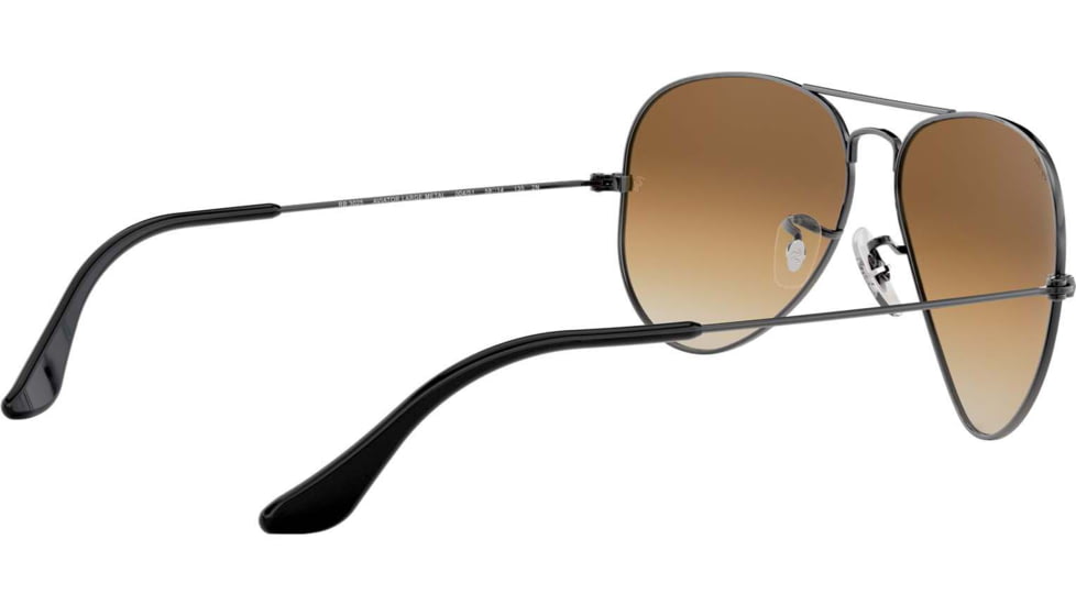 Ray-Ban Aviator Large Metal RB3025 Sunglasses, Gunmetal Crystal Brown Gradient, RB3025 004/51-5814