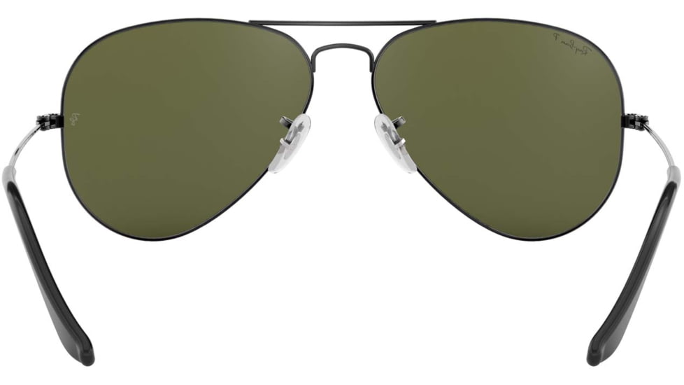 Ray-Ban Aviator Large Metal RB3025 Sunglasses, Gunmetal Frame, Crystal Green Polarized 62 mm Lenses, 004-58-6214