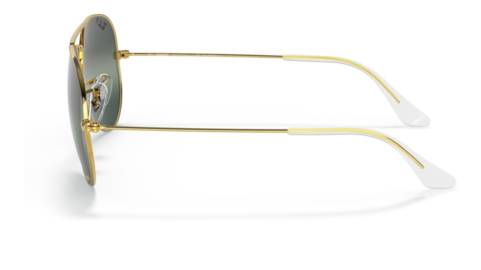 Ray-Ban Aviator Large Metal RB3025 Sunglasses, Legend Gold Frame, Silver/Blue Chromance Lens, Polarized, 62, RB3025-9196G6-62