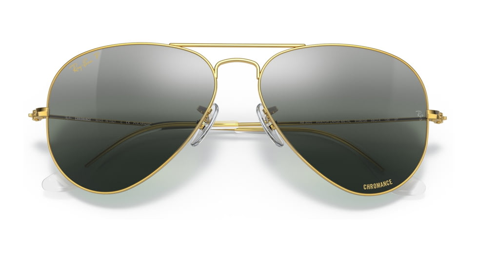 Ray-Ban Aviator Large Metal RB3025 Sunglasses, Legend Gold Frame, Silver/Blue Chromance Lens, Polarized, 62, RB3025-9196G6-62