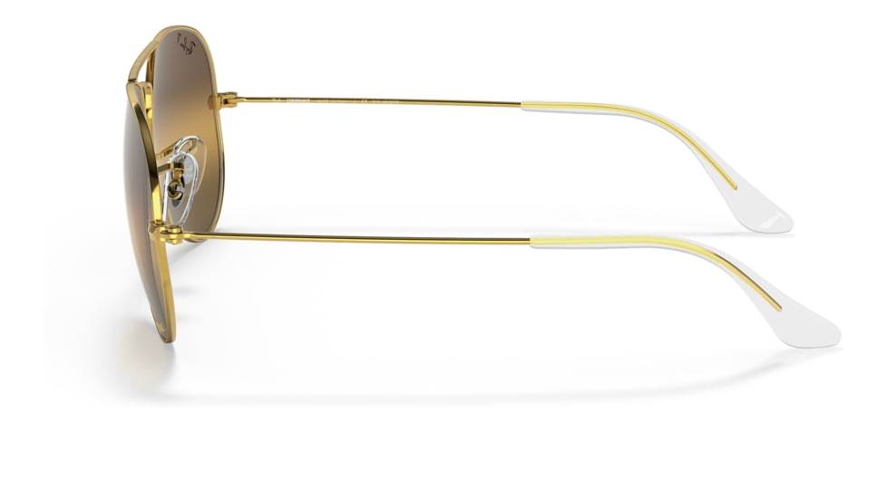 Ray-Ban Aviator Large Metal RB3025 Sunglasses, Legend Gold Frame, Silver/Brown Chromance Lens, Polarized, 62, RB3025-9196G5-62