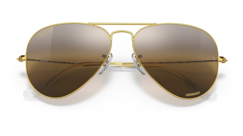 Ray-Ban Aviator Large Metal RB3025 Sunglasses, Legend Gold Frame, Silver/Brown Chromance Lens, Polarized, 62, RB3025-9196G5-62