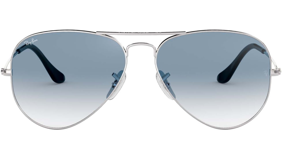 Ray-Ban Aviator Large Metal RB3025 Sunglasses, Silver Crystal Gradient Light Blue, RB3025 003/3F-5814
