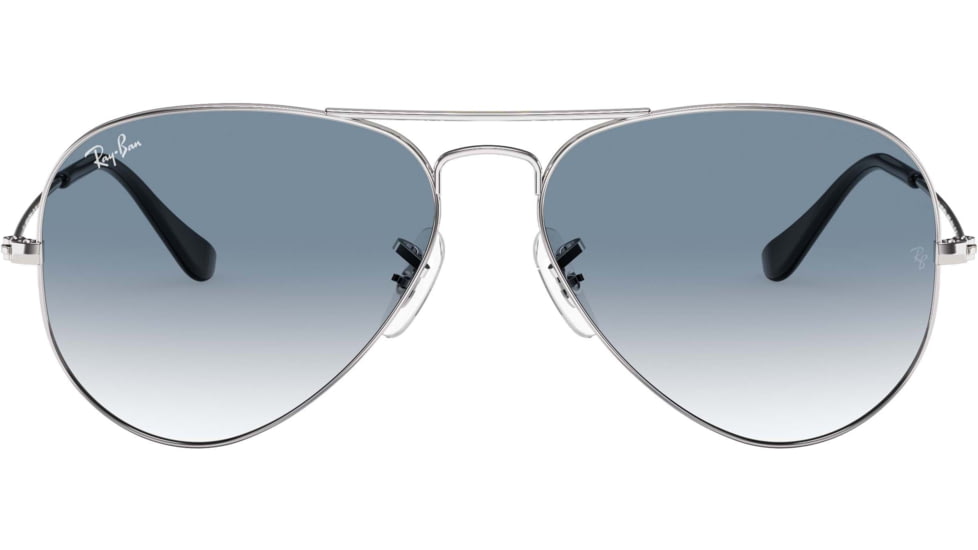 Ray-Ban Aviator Large Metal RB3025 Sunglasses, Silver Crystal Gradient Light Blue, RB3025 003/3F-6214