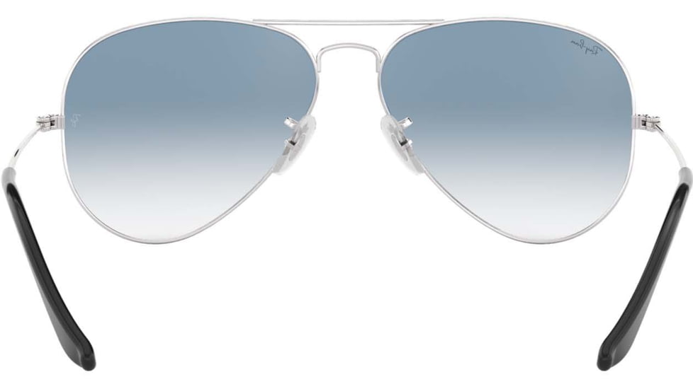 Ray-Ban Aviator Large Metal RB3025 Sunglasses, Silver Crystal Gradient Light Blue, RB3025 003/3F-6214