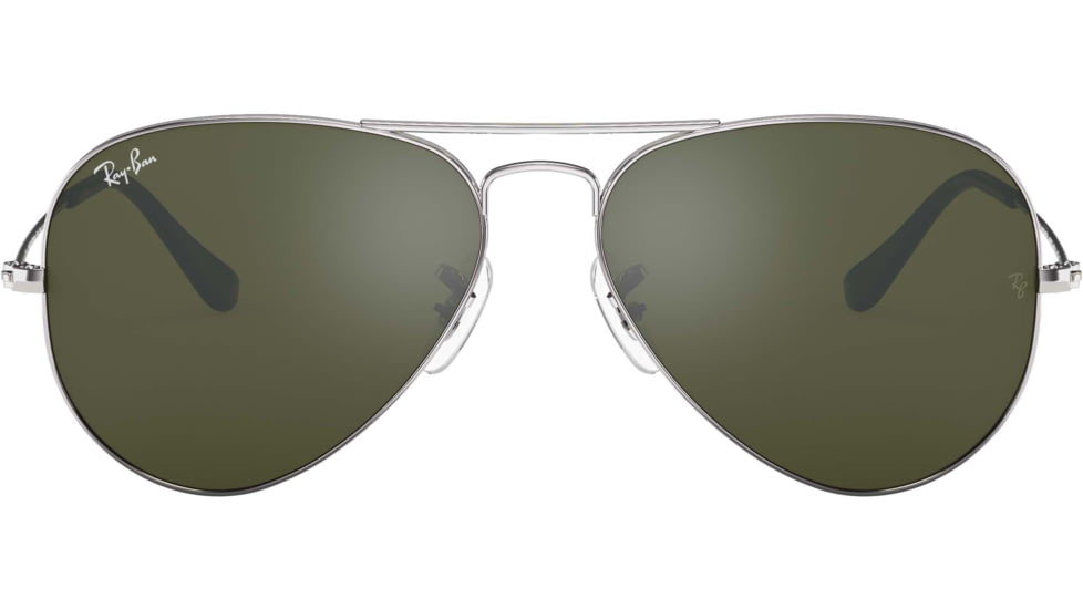 Ray-Ban Aviator Large Metal RB3025 Sunglasses, Silver Crystal Gray Mirror, RB3025 003/40-6214