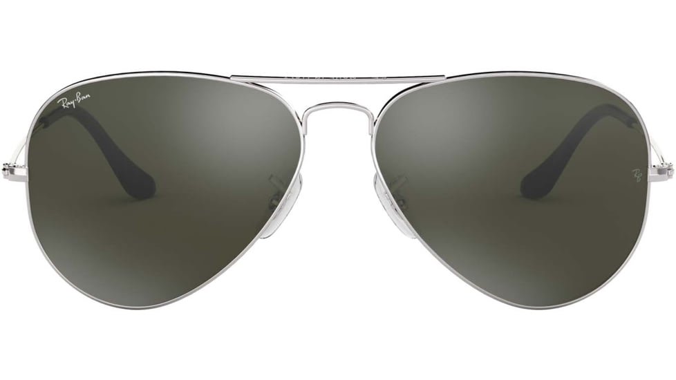 Ray-Ban Aviator Large Metal RB3025 Sunglasses, Silver Frame, Crystal Gray Mirror 58 mm Lenses, W3277-5814
