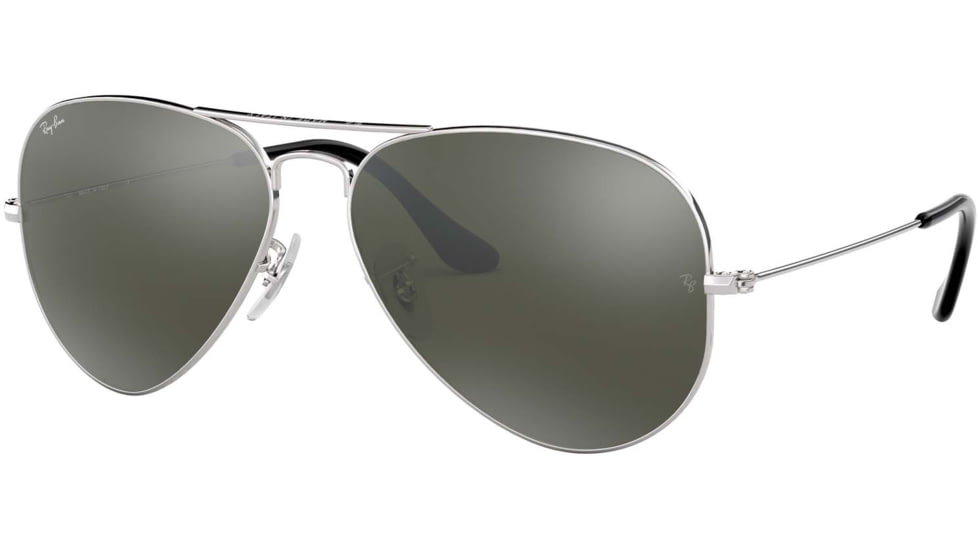 Ray-Ban Aviator Large Metal RB3025 Sunglasses, Silver Frame, Crystal Gray Mirror 58 mm Lenses, W3277-5814