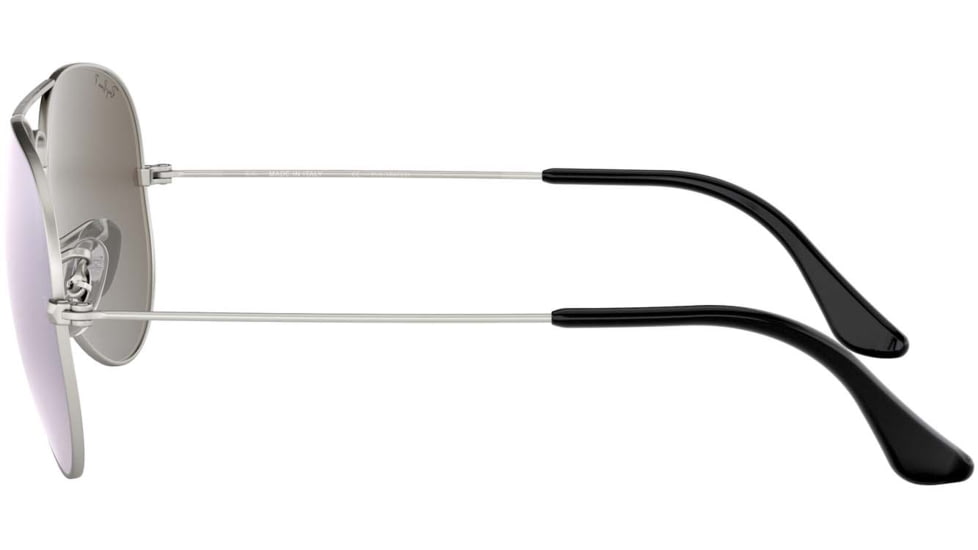 Ray-Ban Aviator Large Metal RB3025 Sunglasses, Silver Frame, Silver Mirror Polar Lenses, RB3025 019/W3-58