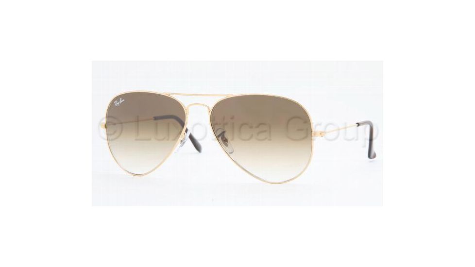 Ray-Ban RB3025 Aviator Large Metal Prescription Sunglasses, Lens Diameter 55 mm, Frame Color Arista, 001-51-5514