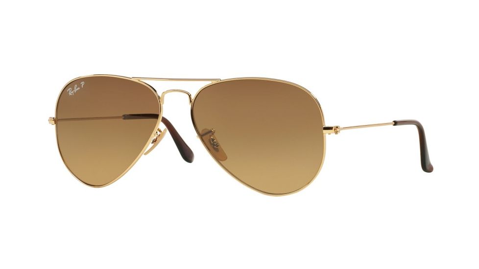 Ray-Ban Aviator Large Metal Sunglasses RB3025 001/M2-5814 - Shiny Gold Crystal Frame, Polar B Lenses, 58mm Lens