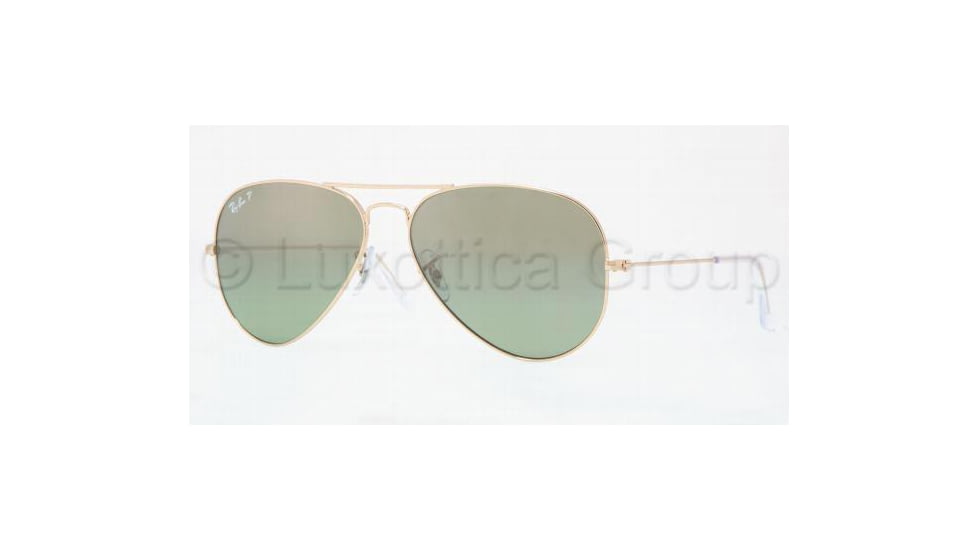 Ray-Ban Aviator Large Metal Sunglasses RB3025 001/M4-6214 - Shiny Gold Crystal Pol.green Silver Mir