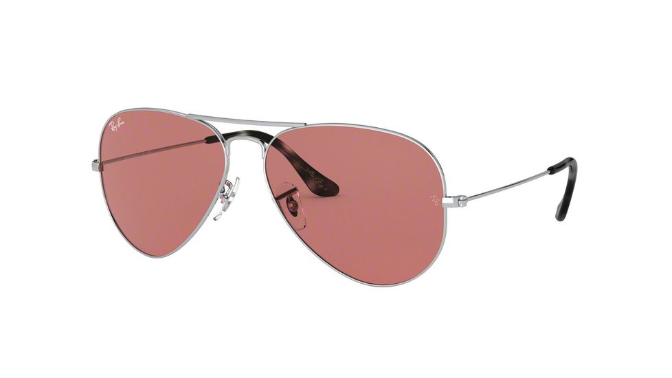 Ray-Ban Aviator Large Metal Sunglasses RB3025 003/4R-62 - , Violet Lenses