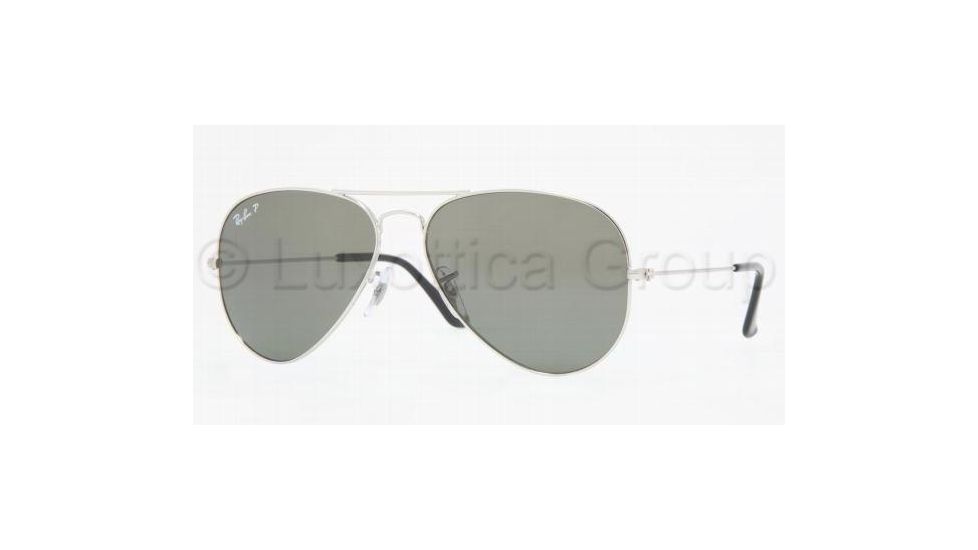 Ray-Ban Aviator Large Metal Sunglasses RB3025 003/58-5514 - Silver Crystal Green Polarized