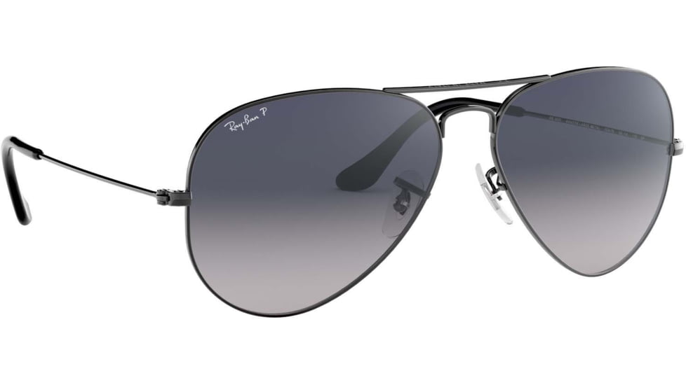 Ray-Ban Aviator Large Metal Sunglasses RB3025 004/78-6214 - Gunmetal Crystal Polarized Blue Grad.gray