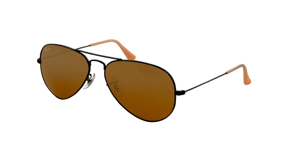 Ray-Ban Aviator Large Metal Sunglasses RB3025 006/3K-5814 - Matte Black Frame, Brown Silver Mirror Gradient Lenses