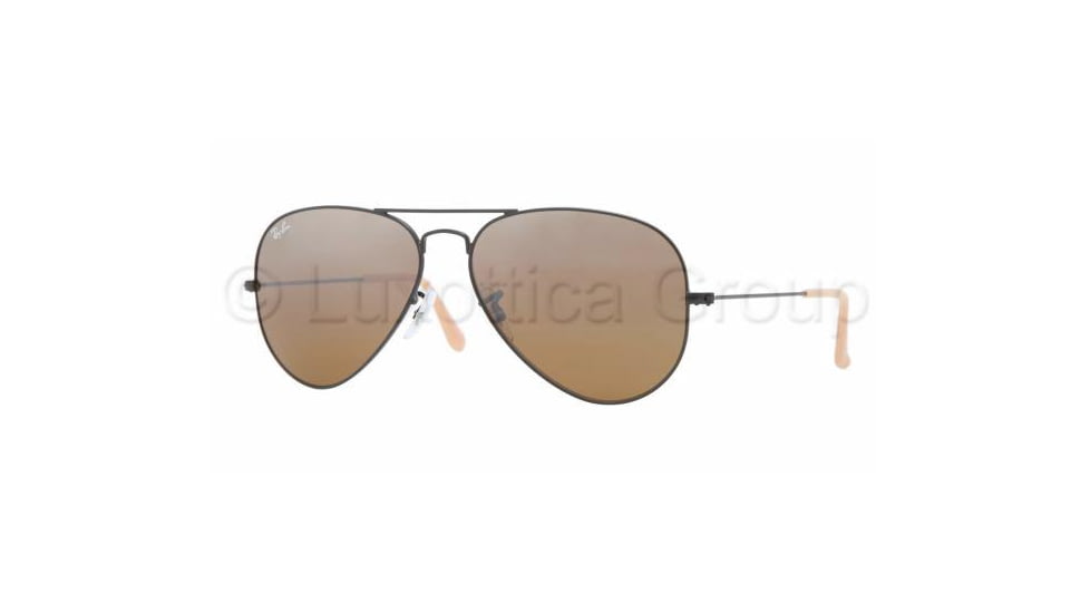 Ray-Ban Aviator Large Metal Sunglasses RB3025 006/3K-5814 - Matte Black Frame, Brown Silver Mirror Gradient Lenses