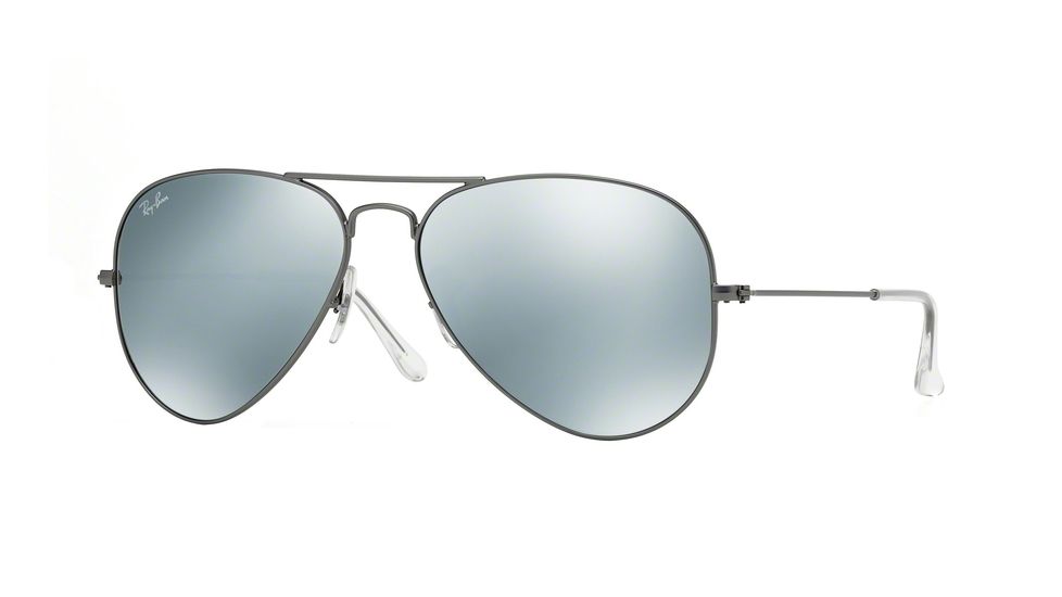 Ray-Ban Aviator Large Metal Sunglasses RB3025 029/30-58 - Matte Gunmetal Frame, Green Mirror Silver Lenses