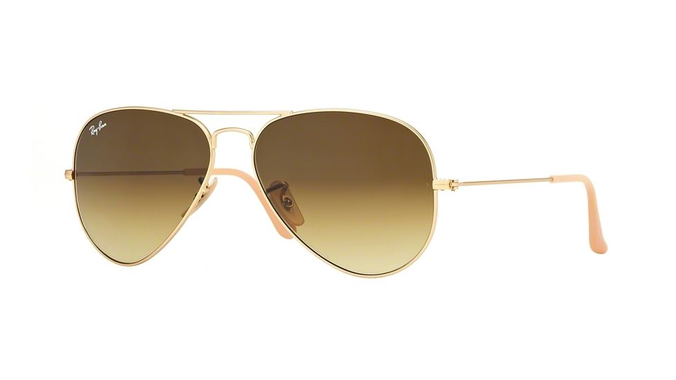 Ray-Ban Aviator Large Metal Sunglasses RB3025 112/85-5814 - Matte Gold Frame, Brown Gradient Lenses