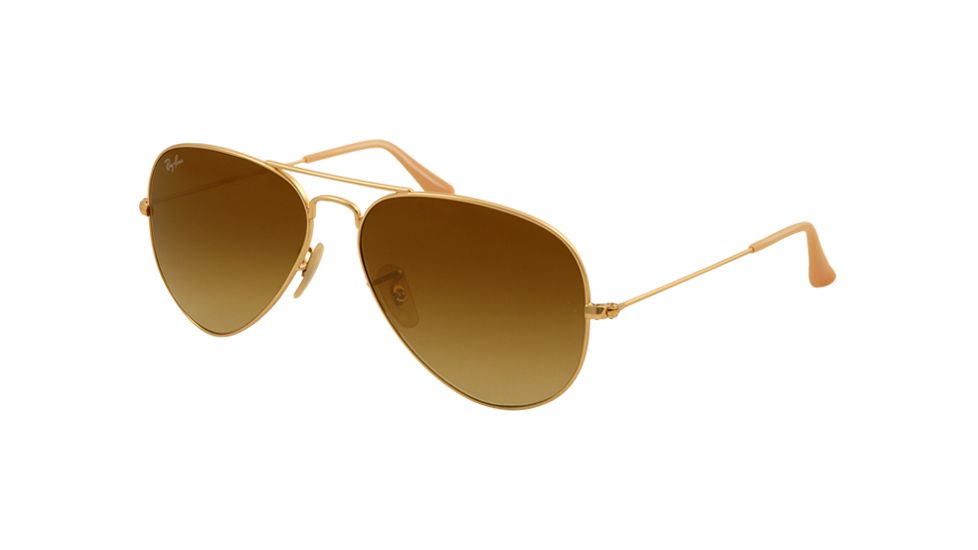 Ray-Ban Aviator Large Metal Sunglasses RB3025 112/85-5814 - Matte Gold Frame, Brown Gradient Lenses