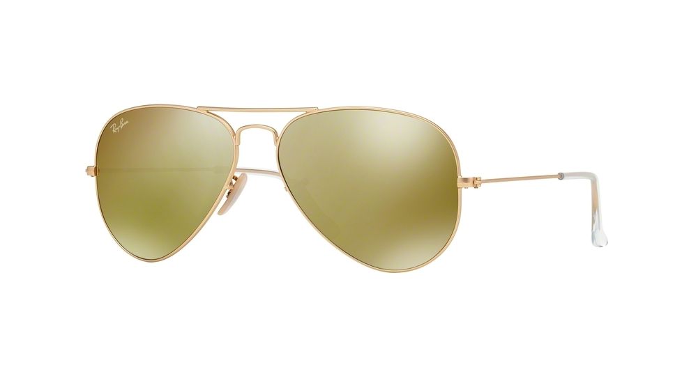 Ray-Ban Aviator Large Metal Sunglasses RB3025 112/93-58 - Matte Gold Frame, Brown Mirror Gold Lenses