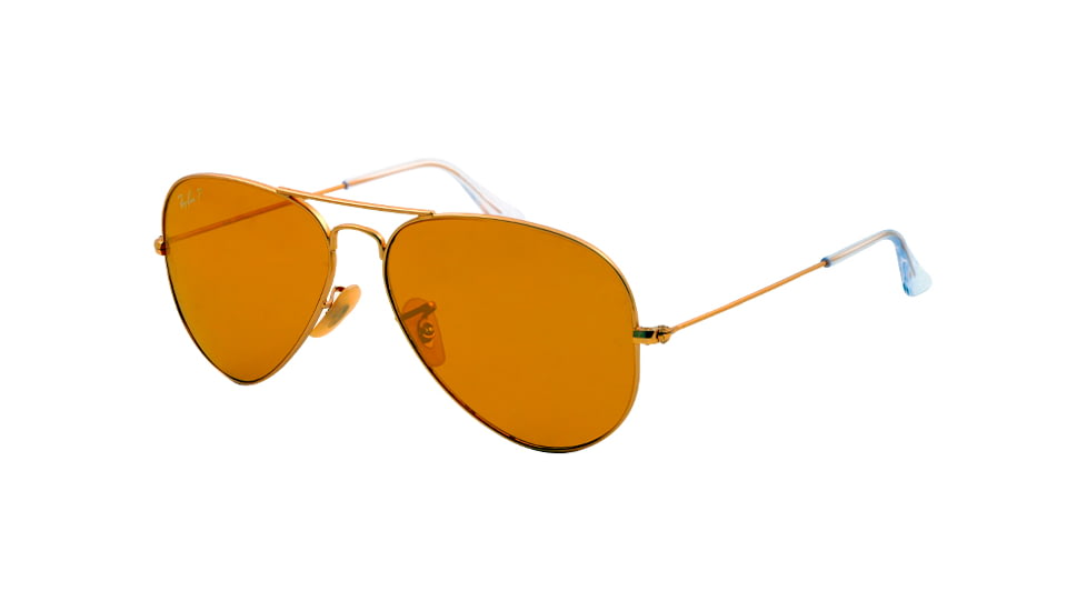 Ray-Ban Aviator Large Metal Sunglasses RB3025 112/O6-58 - Matte Gold Frame, polar orange Lenses