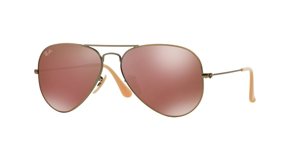 Ray-Ban Aviator Large Metal Sunglasses RB3025 167/2K-55 - Demiglos Brushed Bronze Frame, Red Mirror Lenses