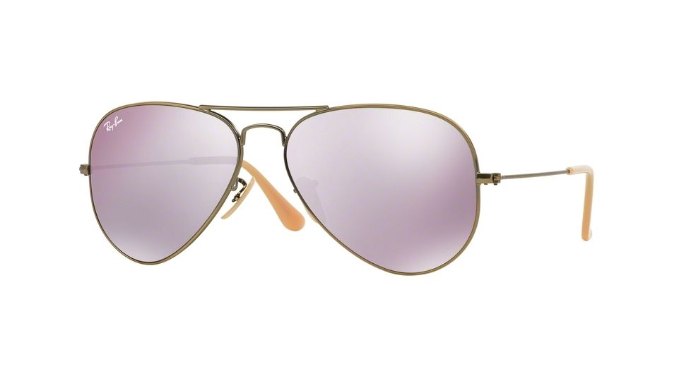 Ray-Ban Aviator Large Metal Sunglasses RB3025 167/4K-58 - Demiglos Brusched Bronze Frame, Lillac Mirror Lenses