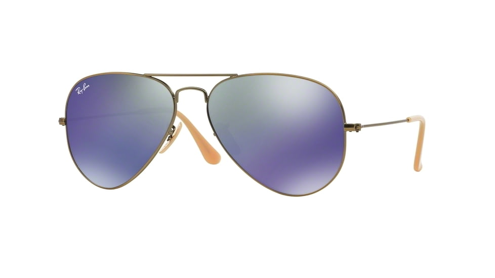 Ray-Ban Aviator Large Metal Sunglasses RB3025 167/68-58 - Demiglos Brusched Bronze Frame, Blue Mirror Lenses