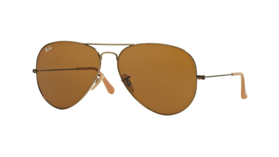 Ray-Ban Aviator Large Metal Sunglasses RB3025 177/33-58 - Antique Gold Frame, Brown Lenses