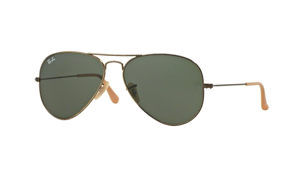 Ray-Ban Aviator Large Metal Sunglasses RB3025 177-62 - Antique Gold Frame, Green Lenses