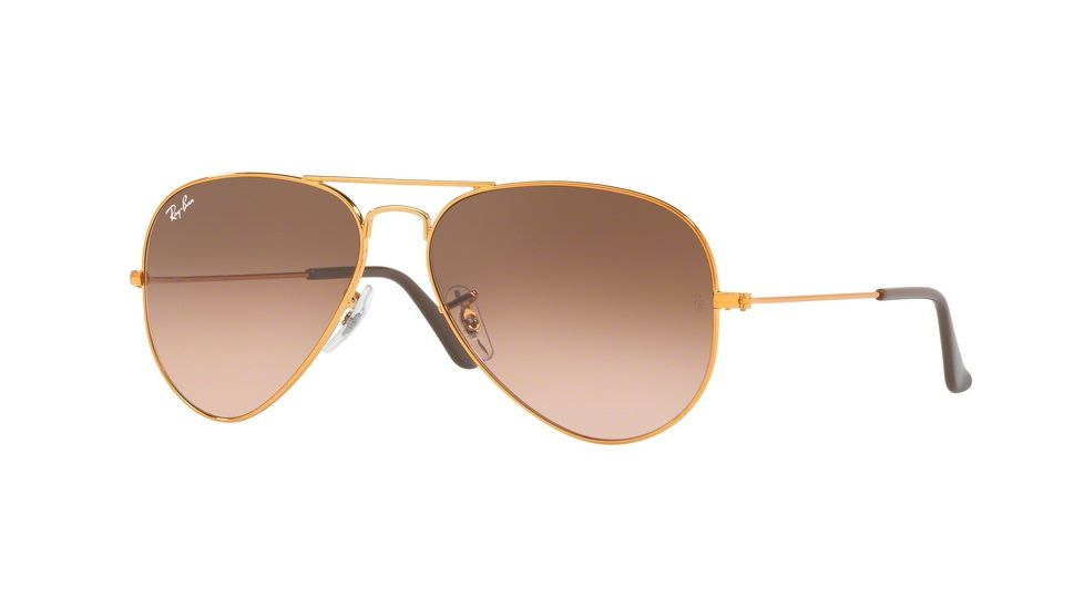 Ray-Ban Aviator Large Metal Sunglasses RB3025 9001A5-58 - Shiny Light Bronze Frame, Pink Gradient Brown Lenses