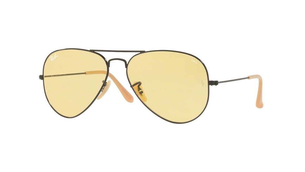 Ray-Ban Aviator Large Metal Sunglasses RB3025 90664A-58 - Black Frame, Photo Yellow Lenses