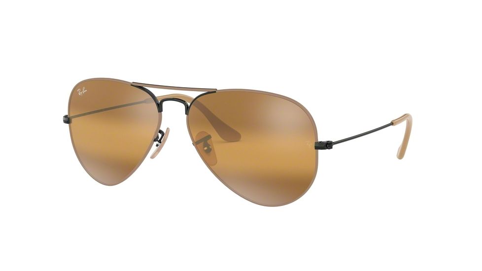 Ray-Ban Aviator Large Metal Sunglasses RB3025 9153AG-55 - , Yellow Bi-mirror Grey Lenses
