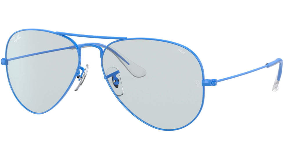 Ray-Ban Aviator Large Metal RB3025 Sunglasses, Light Blu, 62, RB3025-9222T3-62
